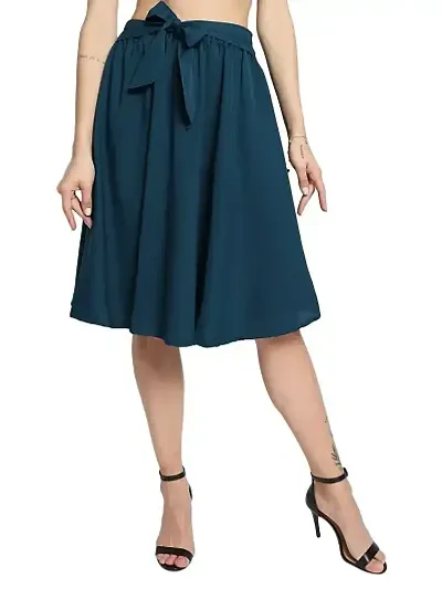 Fancy Plain Dark Skirt For Women