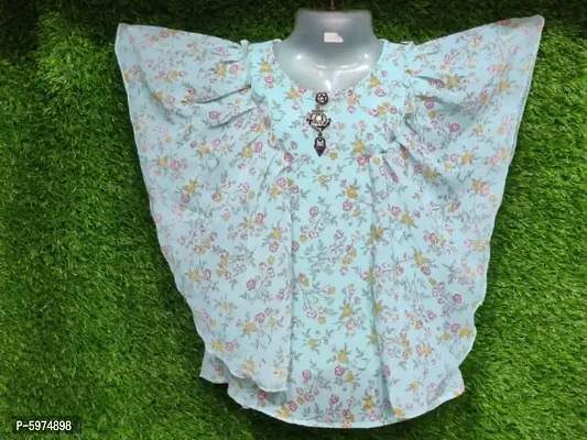 Stylish Chiffon Printed Tops For Girls-thumb0