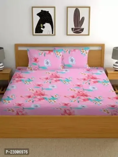 Stylish Best Quality Microfiber Double Bedsheet 2 Pillowcovers