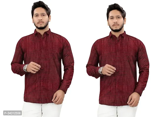 Reliable Khadi Cotton Casual Shirts For Men Pack Of 2-thumb0