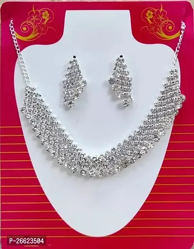 Stylish Silver Alloy Jewellery Set For Women