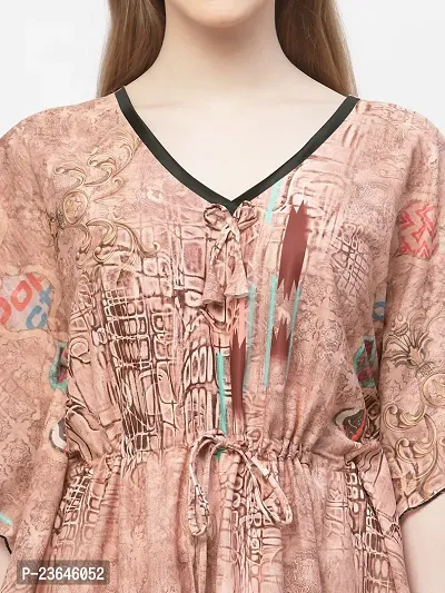 Elegant Polyester Abstract Print Kaftan Nighty For Women-thumb5