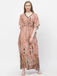 Elegant Polyester Abstract Print Kaftan Nighty For Women-thumb1