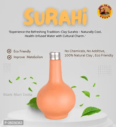 Stark Mart India Surahi Premium Presents Traditional Clay Reddish Brown Plane Surahi for Water for Home  Kitchen-thumb4