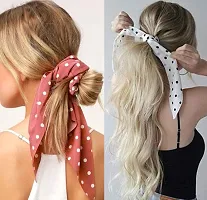 IBDA 06 PIECES SAME COLORS AS PIC, Printed Ribbon Scarf Scrunchies Stylish, Anti-Hair Breakage, Stylish Scrunchy for Girls, Women,Hair Ties, Best Gift for Sister, Friend, Mom (Floral)-thumb2