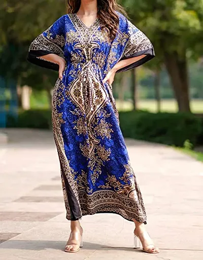 Fancy Printed Kaftan Nighty/Night Gown