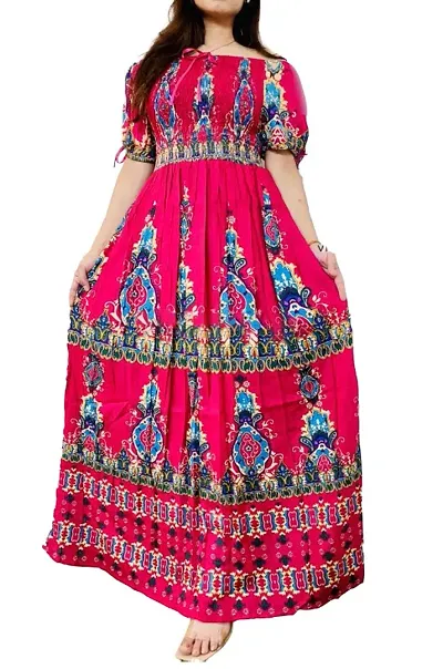 Women Rayon Retro Dresses