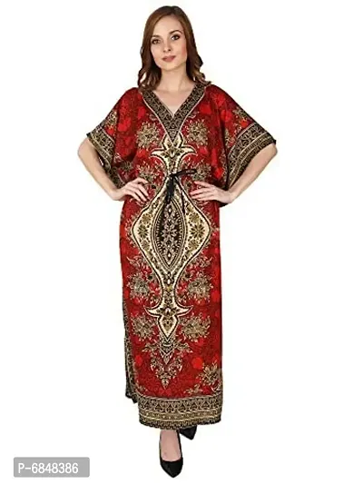 Trendy Fancy Polyester Printed Kaftan Night Gown For Women