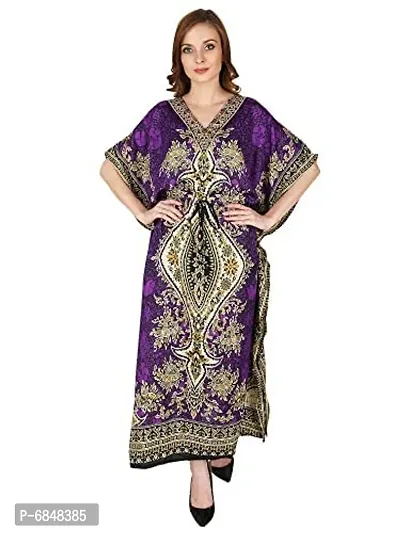 Trendy Fancy Polyester Printed Kaftan Night Gown For Women