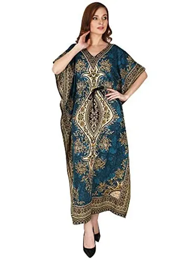 Trendy Fancy Polyester Printed Kaftan Night Gown For Women