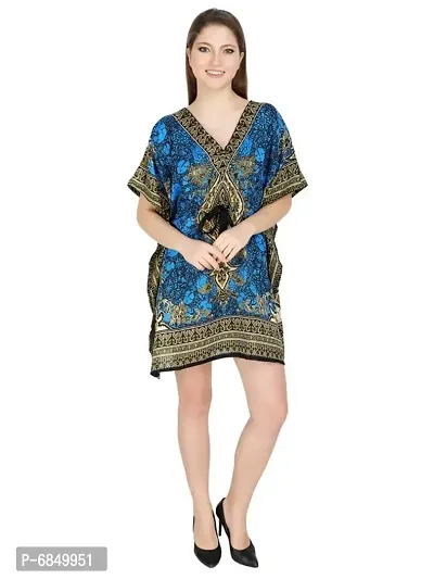 Trendy Fancy Polyester Printed Short Kaftan Night Gown For Women-thumb0