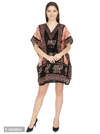 Trendy Fancy Polyester Printed Short Kaftan Night Gown For Women