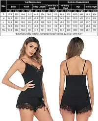 Trendy Women's  Girl's Stylish Hot Night Sexy Babydoll Night Dress|Sexy Dress Sleepwear Black Girls Top  Shorts Nighty Free Size(28 to 36) Inch-thumb3