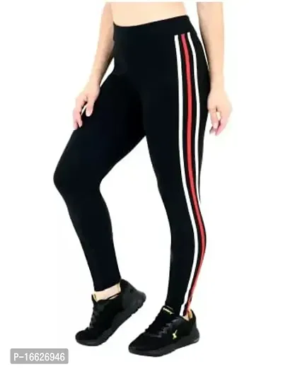 Galsmaky Women's Regular Fit Yoga, Gym  Sports Wear Pants | Stretchable Sports Tights | Track Pants for Women |(Free Size 28-34 inch) Black