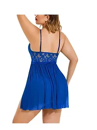 Galsmaky Trendy Hot Women Babydoll Lingerie Set|Babydoll Dress Women|Babydoll Dress Women Sexy Honeymoon (Free Size -28 to 38) Inch Blue-thumb2