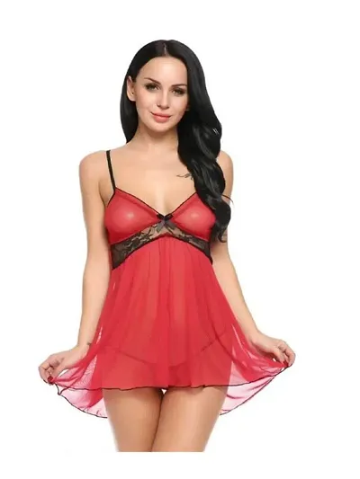 Women Fancy BabyDoll Dress Night Dress Night Wear Color Free Size