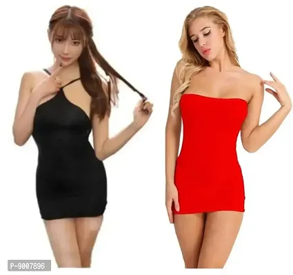 Trendy Fashionable Women Sexy Baby Doll Night Wear Dress Nightsuits Combo Set-thumb0