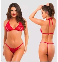 Stylish  Comfortable  Baby Doll Lace Bra  Panty Lingerie Set Free Size (28 to 36 inch)-thumb1