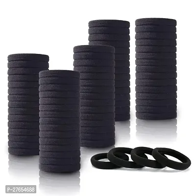 Soft, Comfortable Elastic Hair Rubber Bands, Ponytail Ties, Stretchable Hair Rubber Bands For Women and Girls-Black ( 30 Pcs)-thumb0