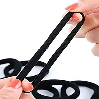Soft, Comfortable Elastic Hair Rubber Bands, Ponytail Ties, Stretchable Hair Rubber Bands For Women and Girls-Black ( 30 Pcs)-thumb1