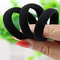Soft, Comfortable Elastic Hair Rubber Bands, Ponytail Ties, Stretchable Hair Rubber Bands For Women and Girls-Black ( 30 Pcs)-thumb2