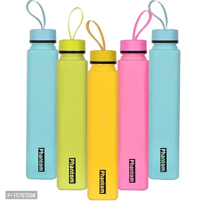 Colorful Water Bottle For Fridge For Home Office Gym School Boy 1000 Ml Bottle Pack Of 5 Multicolor-thumb0