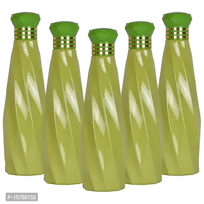 HOMIZE Layer Pattern Colorful Water Bottle for Fridge, for Home, Office, Gym  School Boy 1000 ml Bottle (Pack of 5, Colorful, Green, Plastic)-thumb0
