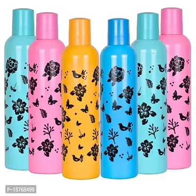 HOMIZE Flower Printed Colorful Water Bottle for Fridge, for Home, Office, Gym  School Boy 1000 ml Bottle (Pack of 6 Combo, Multicolor, Plastic)