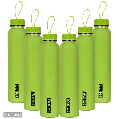 HOMIZE Bullet Colorful Water Bottle for Fridge, for Home, Office, Gym  School Boy 1000 ml Bottle (Pack of 6,  Green)-thumb0