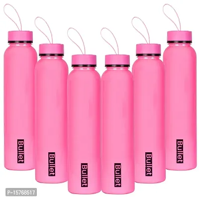 HOMIZE Bullet Colorful Water Bottle for Fridge, for Home, Office, Gym  School Boy 1000 ml Bottle (Pack of 6,  Pink)