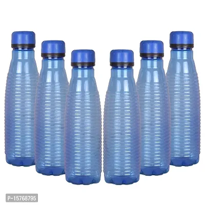 HOMIZE Spring Water Bottel  for Fridge, for Home, Office, Gym  School Boy 1000 ml Bottle (Pack of 6, Blue Color ,Plastic)-thumb0