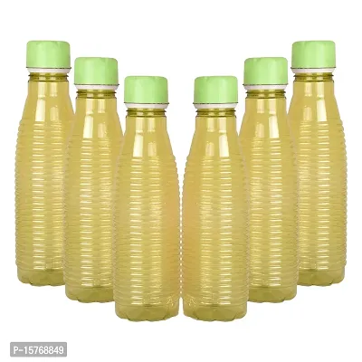 HOMIZE Spring Water Bottel  for Fridge, for Home, Office, Gym  School Boy 1000 ml Bottle (Pack of 6, Green Color ,Plastic)-thumb0