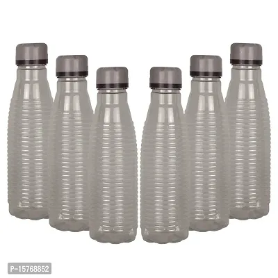 HOMIZE Spring Water Bottel  for Fridge, for Home, Office, Gym  School Boy 1000 ml Bottle (Pack of 6, Black Color ,Plastic)-thumb0
