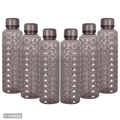 HOMIZE Daimond Water Bottel  for Fridge, for Home, Office, Gym  School Boy 1000 ml Bottle (Pack of 6, Black Color ,Plastic)