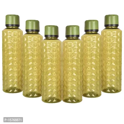 HOMIZE Daimond Water Bottel  for Fridge, for Home, Office, Gym  School Boy 1000 ml Bottle (Pack of 6, Green Color ,Plastic)
