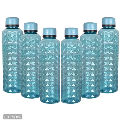 HOMIZE Daimond Water Bottel  for Fridge, for Home, Office, Gym  School Boy 1000 ml Bottle (Pack of 6, Blue Color ,Plastic)