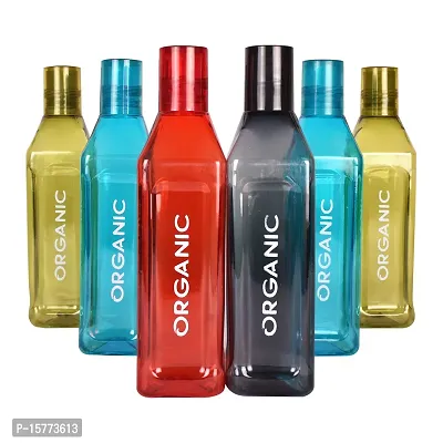 500Ml Organic Water Bottle For Fridge For Home Office Gym School Boy 500 Ml Bottle Pack Of 6 Multicolor Plastic-thumb0