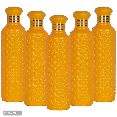 HOMIZE Pinapple Pattern Colorful Water Bottle for Fridge, for Home, Office, Gym  School Boy 1000 ml Bottle (Pack of 5, Colorful, Yellow, Plastic)