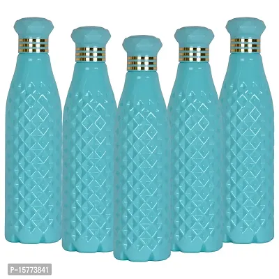 HOMIZE Diamond Pattern Colorful Water Bottle for Fridge, for Home, Office, Gym  School Boy 1000 ml Bottle (Pack of 5, Colorful, Blue, Plastic)