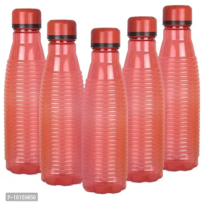 HOMIZE Spring Water Bottel  for Fridge, for Home, Office, Gym  School Boy 1000 ml Bottle (Pack of 5, Red Color ,Plastic)