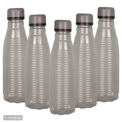 HOMIZE Spring Water Bottel  for Fridge, for Home, Office, Gym  School Boy 1000 ml Bottle (Pack of 5, Black Color ,Plastic)