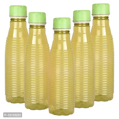HOMIZE Spring Water Bottel  for Fridge, for Home, Office, Gym  School Boy 1000 ml Bottle (Pack of 5, Green Color ,Plastic)-thumb0
