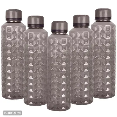 HOMIZE Daimond Water Bottel  for Fridge, for Home, Office, Gym  School Boy 1000 ml Bottle (Pack of 5, Black Color ,Plastic)