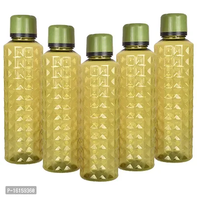 HOMIZE Daimond Water Bottel  for Fridge, for Home, Office, Gym  School Boy 1000 ml Bottle (Pack of 5, Green Color ,Plastic)
