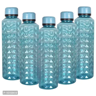 HOMIZE Daimond Water Bottel  for Fridge, for Home, Office, Gym  School Boy 1000 ml Bottle (Pack of 5, Blue  Color ,Plastic)-thumb0