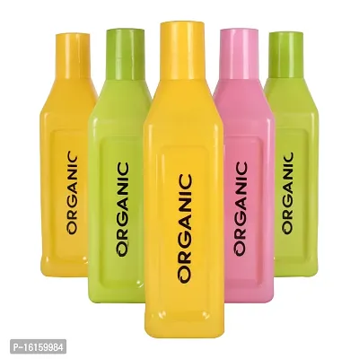 HOMIZE 500ML Organic Water Bottle for Fridge, for Home, Office, Gym  School Boy 500ml Bottle (Pack of 5 Multicolor, Plastic)-thumb0