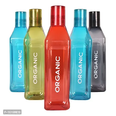 HOMIZE 500ML Transparent Organic Water Bottle for Fridge, for Home, Office, Gym  School Boy 500ml Bottle (Pack of 5 Multicolor, Plastic)-thumb0