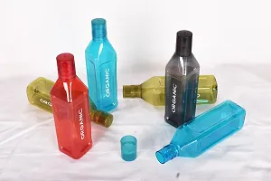 HOMIZE 500ML Transparent Organic Water Bottle for Fridge, for Home, Office, Gym  School Boy 500ml Bottle (Pack of 5 Multicolor, Plastic)-thumb1