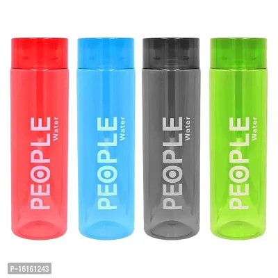 HOMIZE Peoples Design Colorful Plastic Water Bottles for Fridge, Office, School, Gym, 4 Piece Set-thumb0