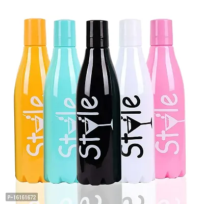 HOMIZE Style Pattern Colorful Water Bottle for Fridge, for Home, Office, Gym  School Boy 1000 ml Bottle (Pack of 5, Colorful, Multicolor, Plastic)
